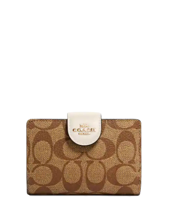 Coach Medium Corner Zip Wallet In Signature Canvas