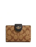 Coach Medium Corner Zip Wallet In Signature Canvas