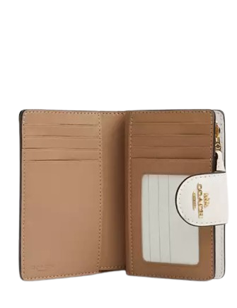 Coach Medium Corner Zip Wallet In Signature Canvas With Floral Print