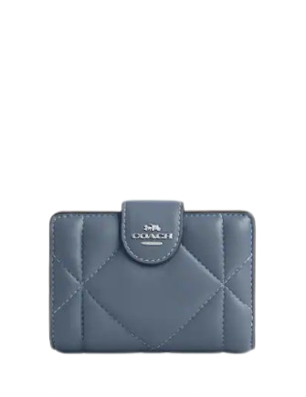Coach Medium Corner Zip Wallet With Puffy Diamond Quilting