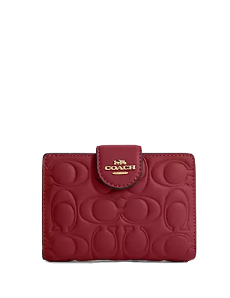 Coach Medium Corner Zip Wallet With Signature