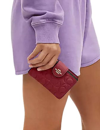 Coach Medium Corner Zip Wallet With Signature