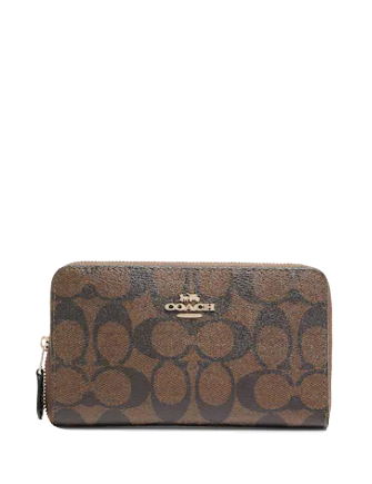 Coach Medium Id Zip Wallet In Signature Canvas
