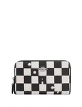 Coach Medium Id Zip Wallet With Checkerboard Print