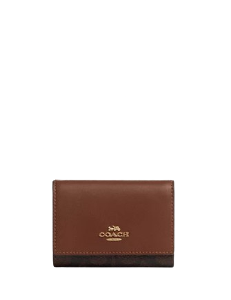 Coach Micro Wallet In Signature Canvas