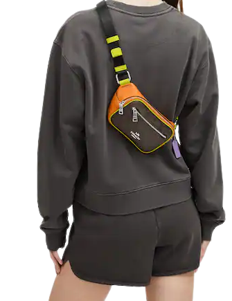 Coach Mini Belt Bag In Colorblock Signature Canvas