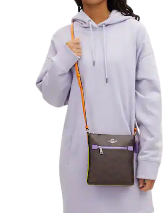 Coach Mini Rowan File Bag In Colorblock Signature Canvas