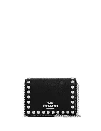 Coach Mini Wallet On A Chain With Rivets