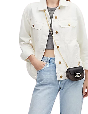 Coach Morgan Card Case On A Chain In Signature Canvas