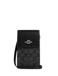 Coach North South Phone Crossbody In Signature Canvas