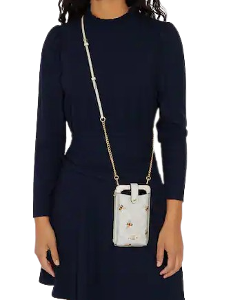 Coach Phone Crossbody In Signature Canvas With Bee Print