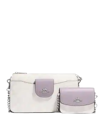 Coach Poppy Crossbody With Card Case In Signature Canvas
