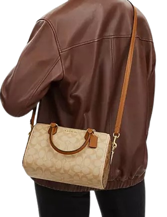 Coach Rowan Satchel In Blocked Signature Canvas