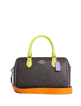Coach Rowan Satchel In Colorblock Signature Canvas