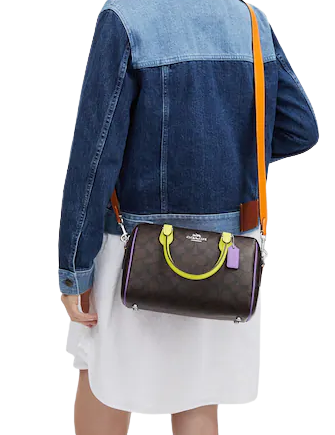 Coach Rowan Satchel In Colorblock Signature Canvas