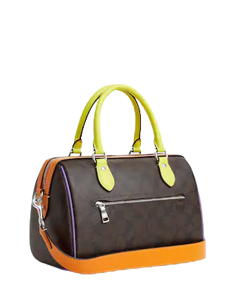 Coach Rowan Satchel In Colorblock Signature Canvas
