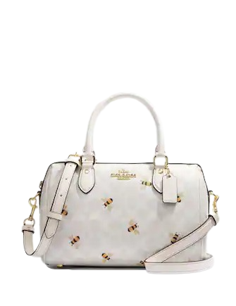 Coach Rowan Satchel In Signature Canvas With Bee Print