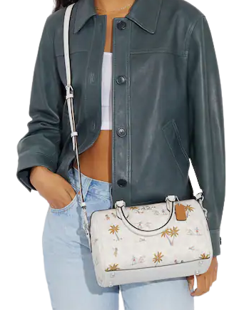 Coach Rowan Satchel In Signature Canvas With Hula Print