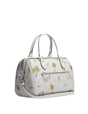 Coach Rowan Satchel In Signature Canvas With Hula Print