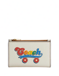 Coach Slim Bifold Card Wallet With Rainbow Roller Skate Graphic