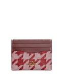 Coach Slim Id Card Case With Houndstooth Print
