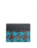 Coach Slim Id Card Case With Houndstooth Print