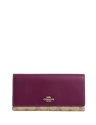 Coach Slim Trifold Wallet In Signature Canvas