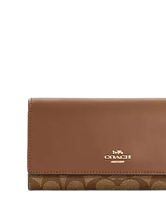 Coach Slim Trifold Wallet In Signature Canvas