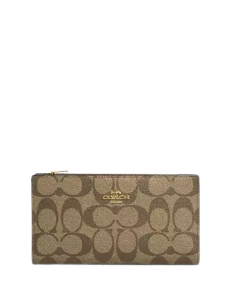Coach Slim Zip Wallet In Signature Canvas