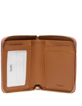 Coach Small Zip Around Wallet In Signature Jacquard