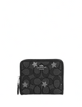 Coach Small Zip Around Wallet In Signature Jacquard With Star Embroidery