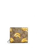 Coach Snap Wallet In Signature Canvas With Banana Print