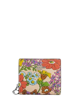 Coach Snap Wallet With Floral Print