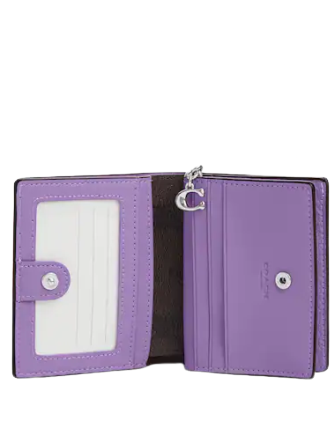 Coach Snap Wallet With Signature Canvas Interior