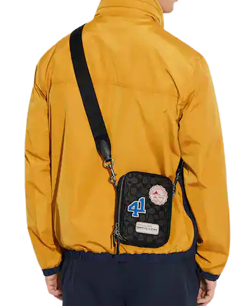 Coach Stanton Crossbody In Signature Jacquard With Ski Patches