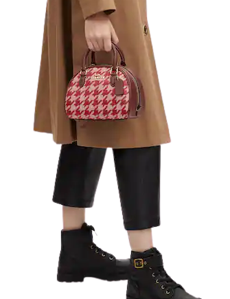 Coach Sydney Satchel With Houndstooth Print