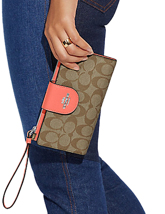 Coach Tech Wallet In Colorblock Signature Canvas