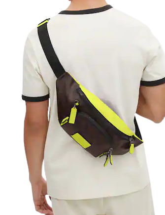 Coach Track Belt Bag In Colorblock Signature Canvas