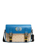 Coach Track Crossbody In Colorblock Signature Canvas With Coach Stamp