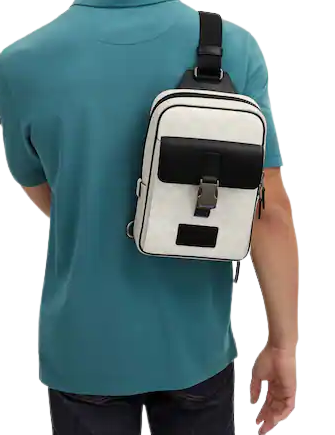 Coach Track Pack In Colorblock Signature Canvas