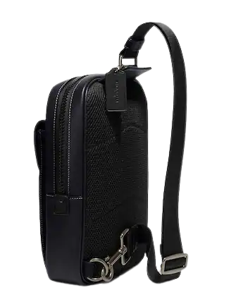 Coach Track Pack With Plaid Print
