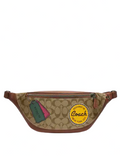 Coach Warren Belt Bag In Signature Canvas With Trompe L'oeil Print