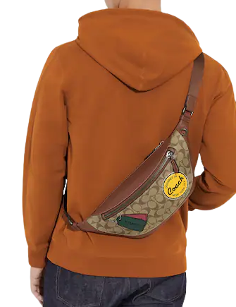 Coach Warren Belt Bag In Signature Canvas With Trompe L'oeil Print