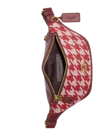 Coach Warren Mini Belt Bag With Houndstooth Print