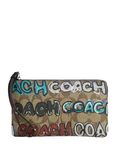 Coach Coach X Mint + Serf Large Corner Zip Wristlet In Signature Canvas