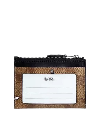 Coach Coach X Peanuts Mini Skinny Id Case In Signature Canvas With Snoopy Print