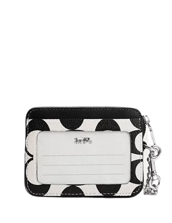 Coach Zip Card Case In Signature Canvas