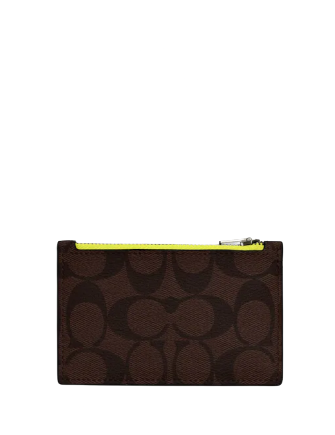 Coach Zip Card Case In Signature Canvas