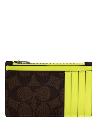 Coach Zip Card Case In Signature Canvas