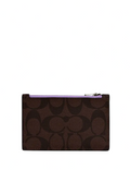 Coach Zip Card Case In Signature Canvas